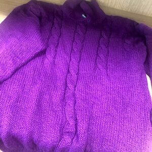 Vintage JAZZIE Purple Cable Knit Women's Sweater